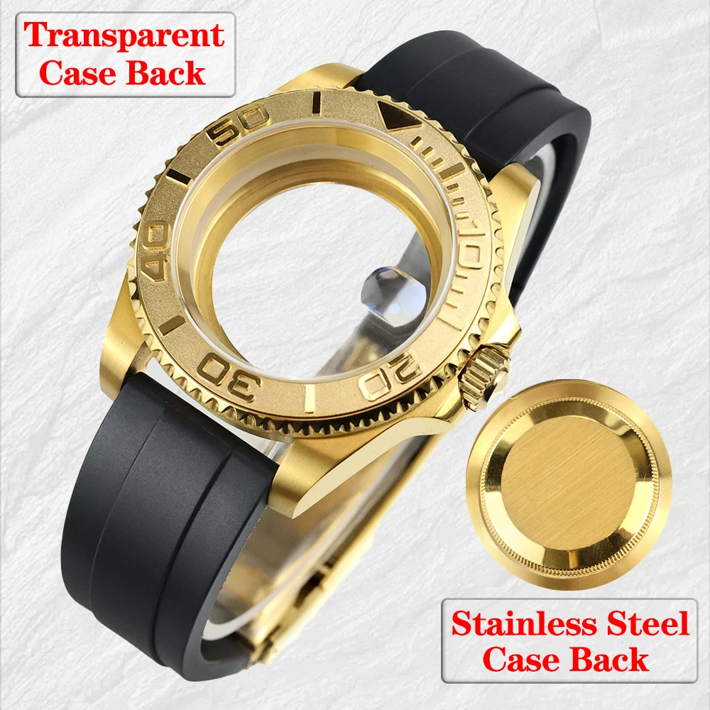 

Watch Case nh35 40mm Fit Submariner GMT Seiko NH34/NH35/NH36/NH38 Movement 28.5mm Dial Waterproof Rubber Strap YACHT-MASTER Case