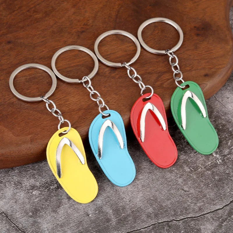 1PC Creative Mini Beach Slipper Flip Flops Keychain Pendant For Men Women Bag Charm Car Keychain Jewelry Accessories Gifts
