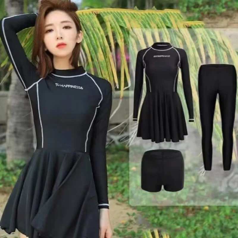 

Swimsuit Female Skirt Style Long Sleeve Trousers Sports Surfing Suit