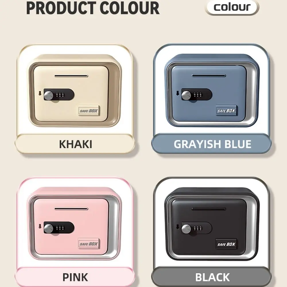 Password Lock Piggy Bank Coin Bill Slot Educational Mini Safe Box Money Security Large Capacity Cash Coin Savings Box