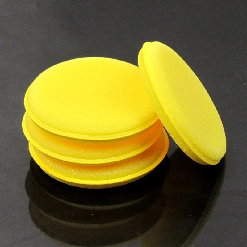 5-20Pcs Car Waxing Polish Wax Foam Sponge Applicator Pads 10CM Yellow Cleaning Sponge Clean Washer Washing Tool Car Cleaning