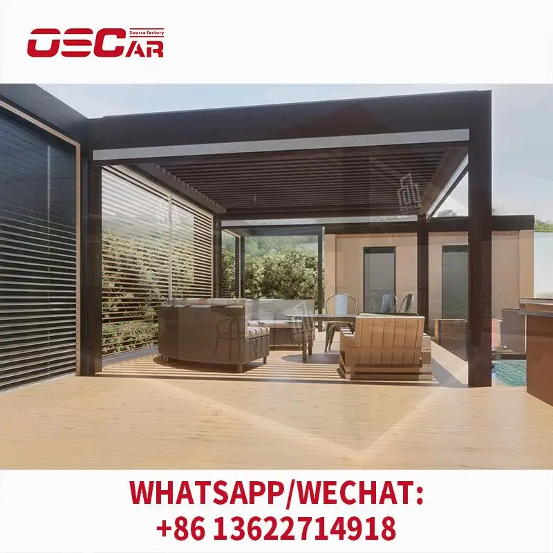 

Waterproof Electric Aluminium Pergola Roof Gazebo for Garden Patio Outdoor Use pergolas