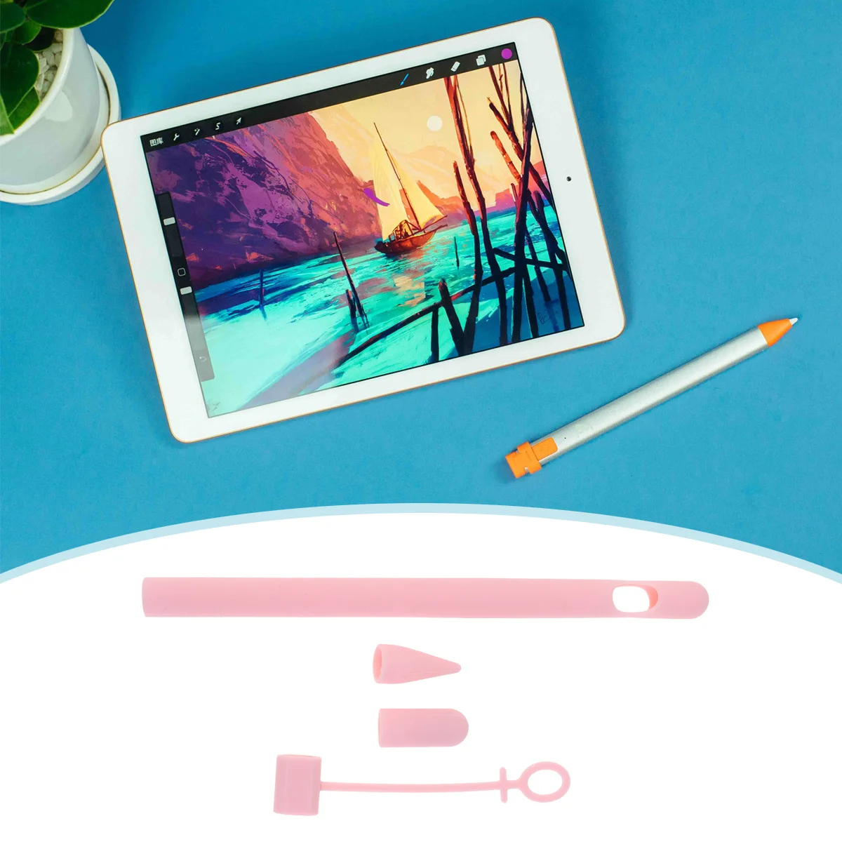 Beschermhoes voor potlood Roze scherm Touch Pen Sleeve Anti-verloren Duurzaam Praktisch Eenvoudig ontwerp Scherm Touch Pen Sleeve