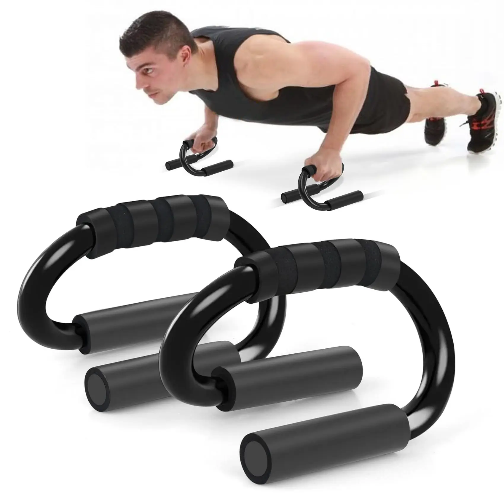 High Quality Wholesale Professional Home Gym Rack Non-slip Sturdy Strength Training Workout S Shaped Push up Stands Bars