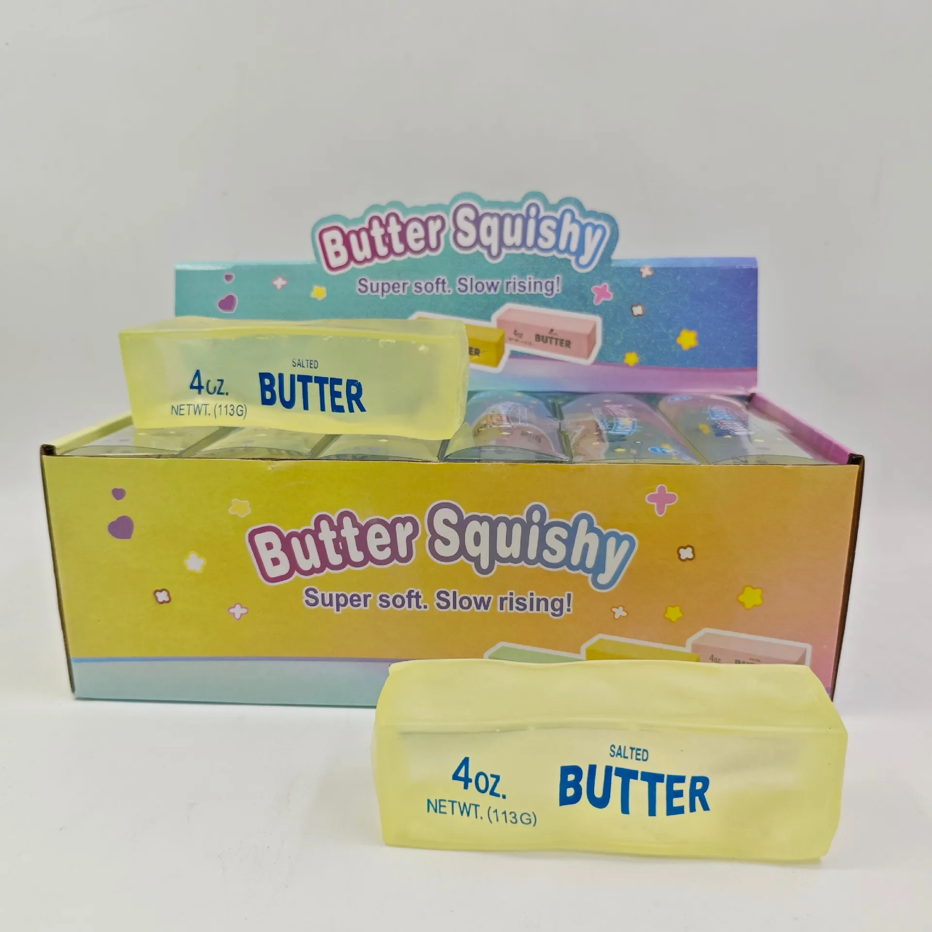 1/12PCS Trending Clear Vaseline Butter Stick Squishy Toy, Soft Stress Relief Squeeze Fidget Toy for Kids Adults