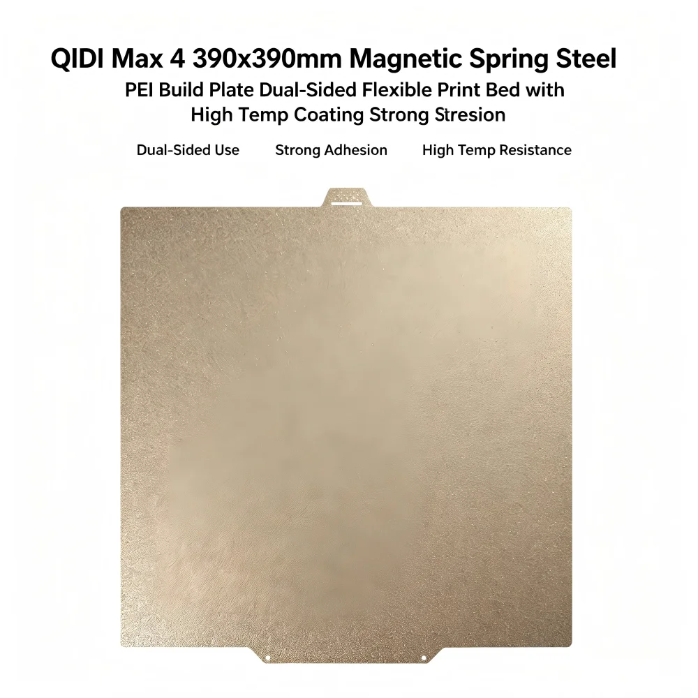 

QIDI Max 4 390x390mm Magnetic Spring Steel PEI Build Plate Dual-Sided Flexible Print Bed with High Temp Coating Srong Adhesion