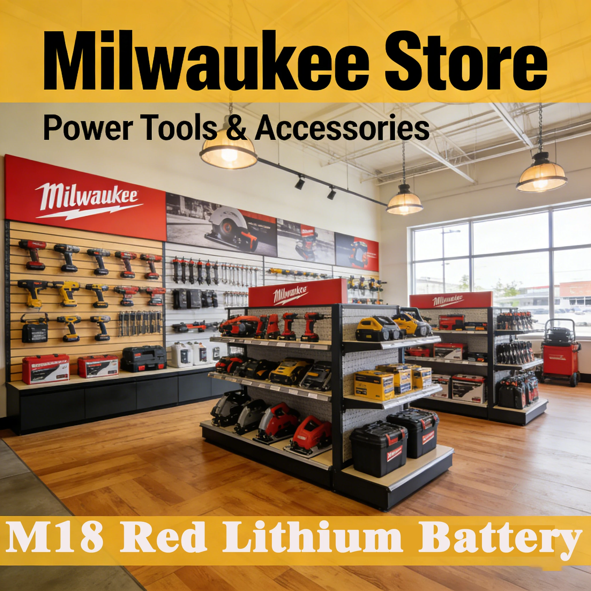 

18V 5000mAh Milwaukee red Li-ion Battery, Rechargeable Power Tool Battery for Milwaukee M18 Series 48-11-1850 with Fuel Gauge