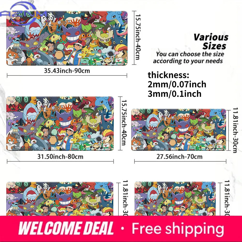 Pokémon Anime Characters Collage Gaming Mouse Pad