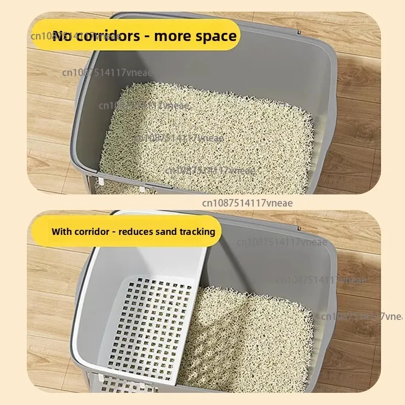 Corridor Cat Litter Box, Fully Enclosed, Anti-sand Splash, Oversized Giant Toilet