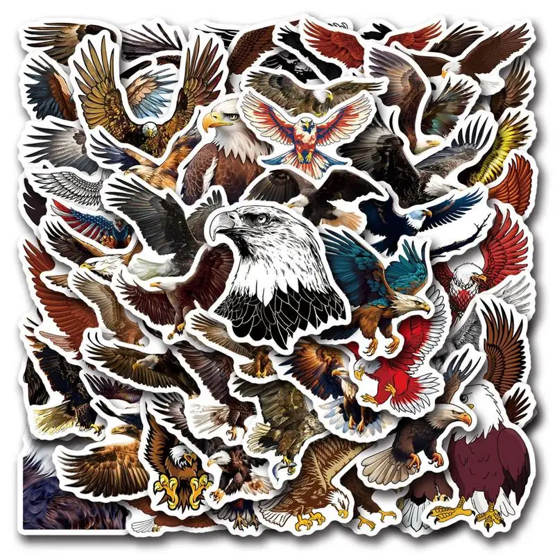 Eagle Cartoon Sticker 55X Cartoon Eagle Wings Sticker Toy Waterproof Cute Retro Bird Eagle Wings Sticker Toy For Kid Laptops