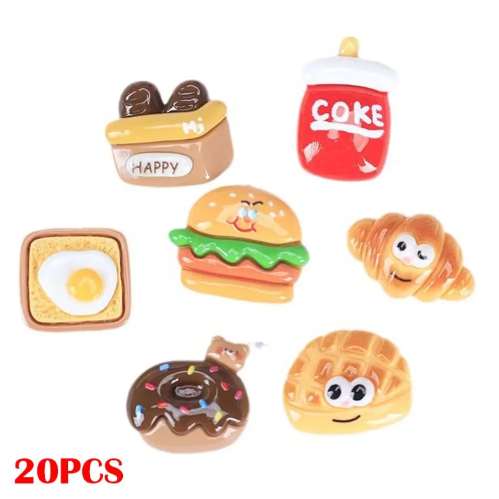 20pcs Simulated Food Resin Slime Charms Cream Gel Flatback for Croc Shoes Accessories Bottle Sticker Hair Clip Phone Case Decor