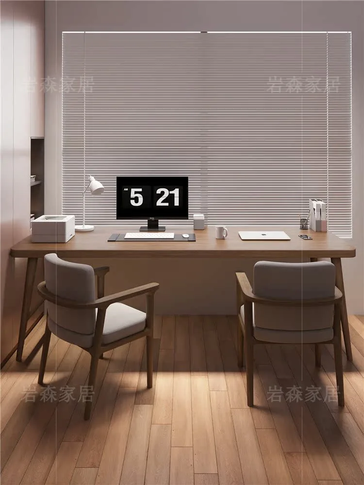 Nordic all solid wood household long computer desk bedroom double desk student writing table modern simple desk