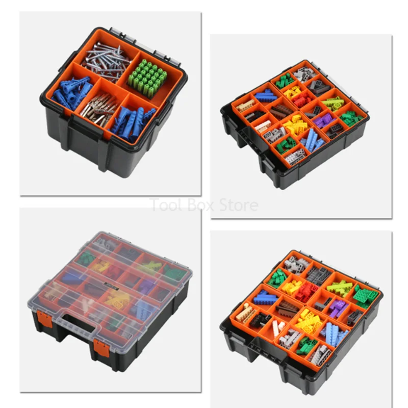 Screw Storage Box Plastic Toolbox Portable Parts Box Classification Component Box Tool Case Hardware Tool Organizer Boxes