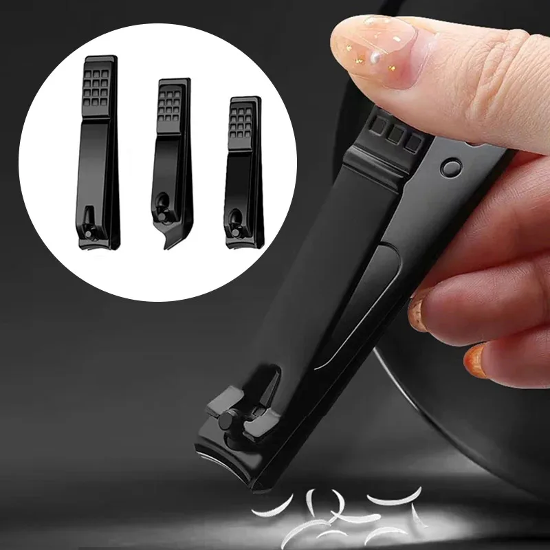 1-3pcs Black Nail Clippers Stainless Steel Nail Cutter Thick Scissor Plier Toenail Fingernail Professional Manicure Trimmer Nail