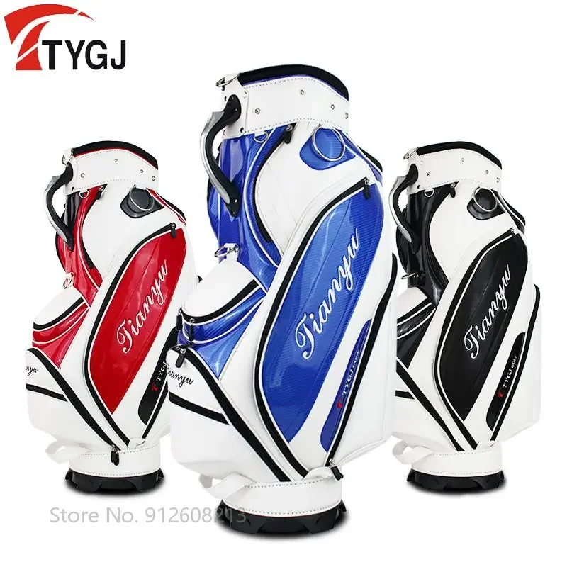 TTYGJ Golf Ball Bag Large Capacity Golf Standard Bag PU Waterproof Travel Pack Thickened Club Storage Can Hold 13-14 Clubs