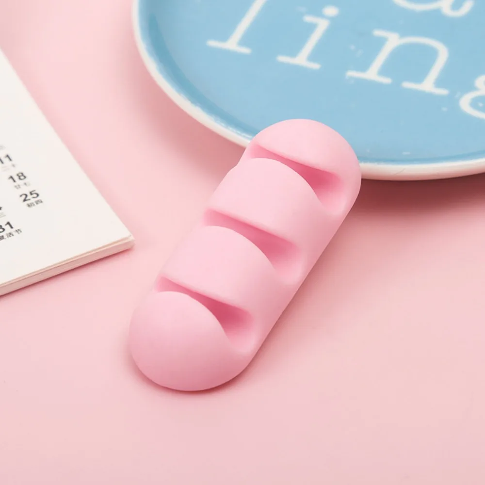 Cord Protector Cartoon Cable Winder Cable Clip Flexible Desk USB Cable Organizer Cartoon Silicone Kawaii Cable Organizer Office