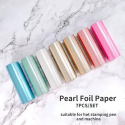 7colors DIY Hot Foil Stamping Paper Pearl Color Transfer Leather PU Gilding Heat Iron Papers Leather Craft Custom Logo Name