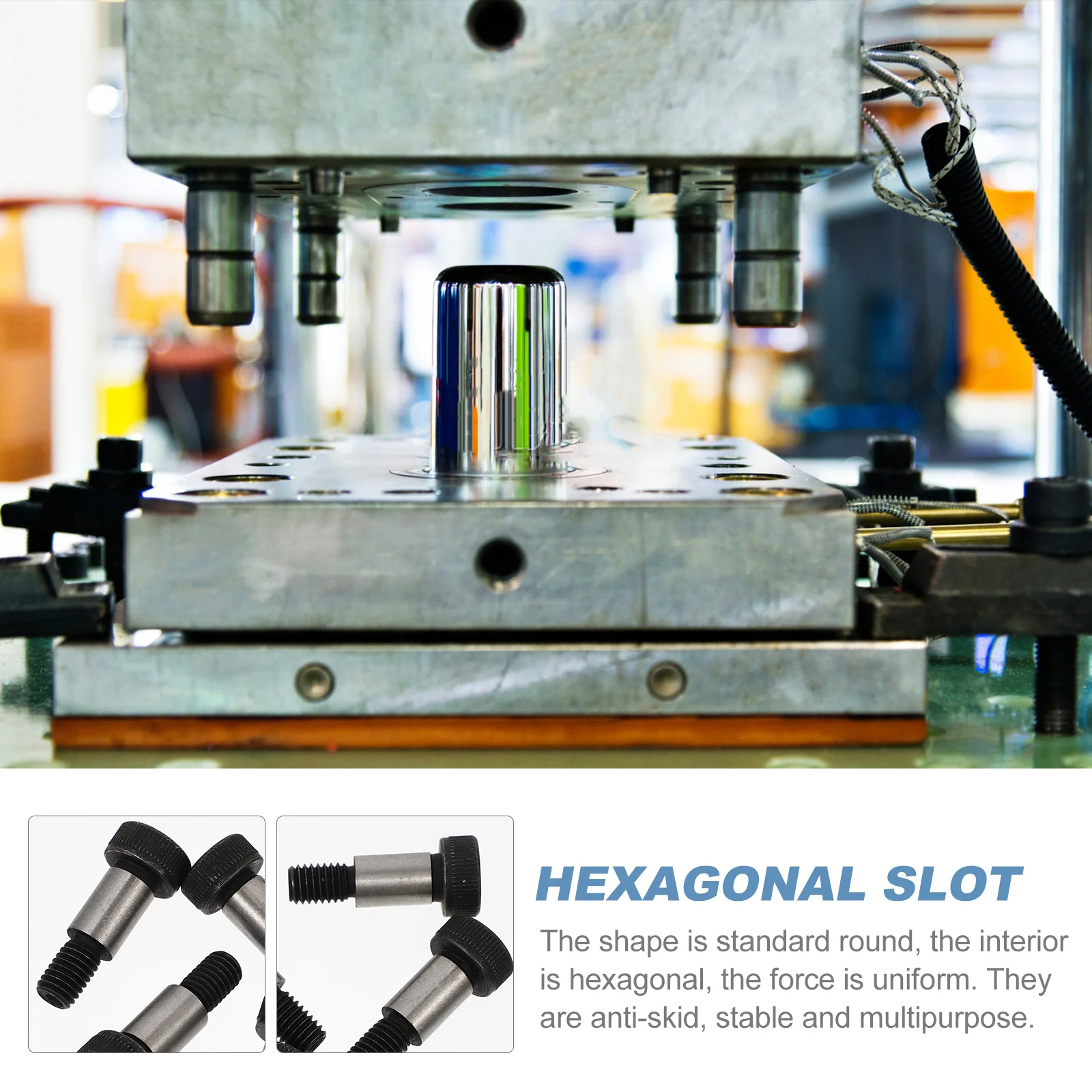 

6pcs Hex Socket Shoulder Screws Carbon Steel Rustproof Hexagonal Bolt Practical Home Supplies Heavy Duty Fasteners