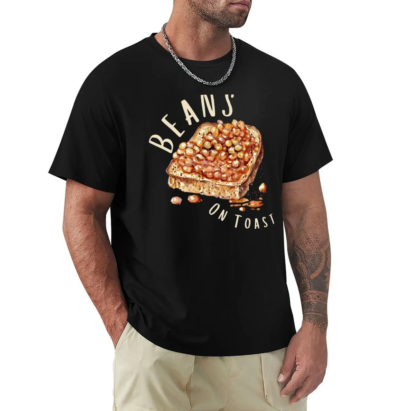 Beans On Toast Baked Beans Classic British Food T-Shirt Soft Lightweight Cotton T-Shirt