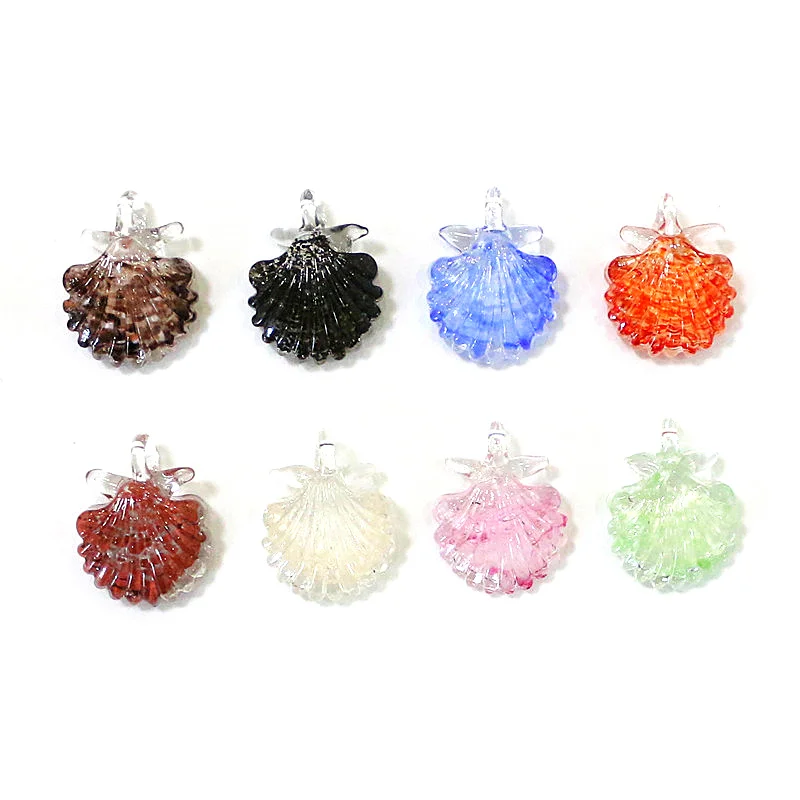 

2pcs Colorful Lovely Mini Sea Shell Charms Glass Pendants Fashion DIY Girls Women's Jewelry Necklace Earrings Making Accessories