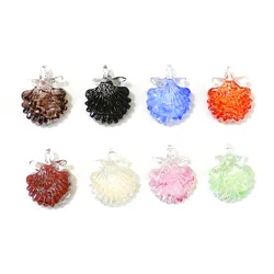 2pcs Colorful Lovely Mini Sea Shell Charms Glass Pendant Fashion DIY Craft Supplies Perfect Festival Gifts for Handmade Lovers