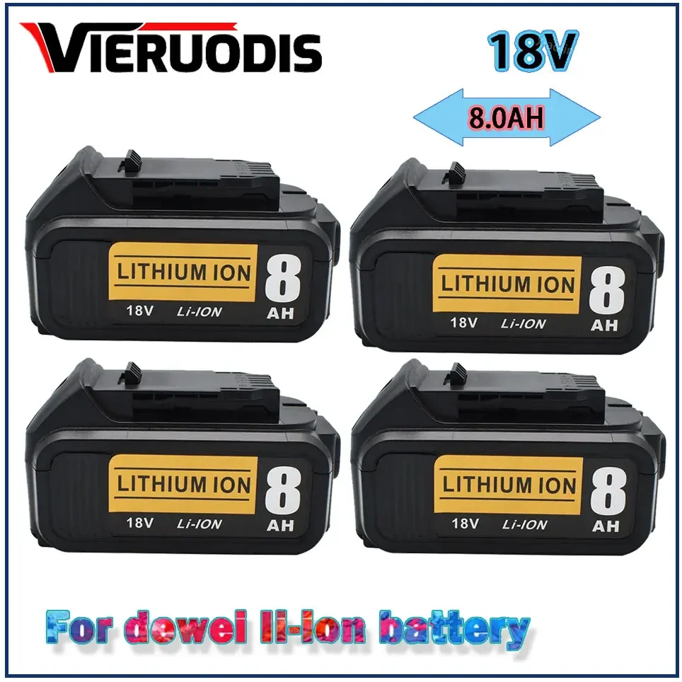 

18V 8000mAh rechargeable battery，for dewei DCB184 DCB184B-XJ DCB180 DCB181 DCB182 DCB183 DCB185 18V Power Tool Battery