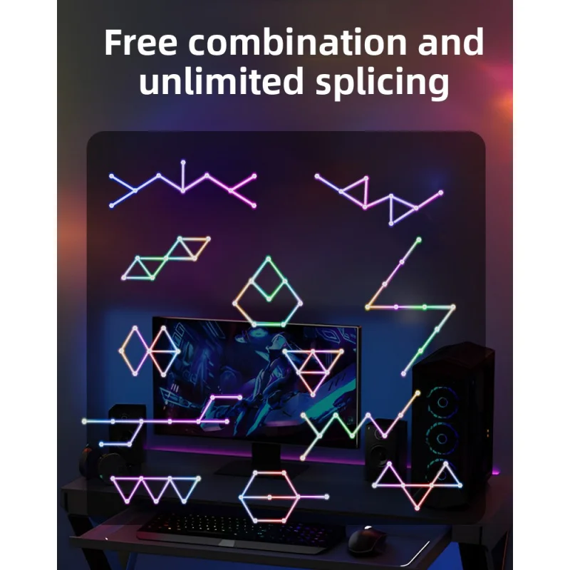 مصباح حائط LED |   التحكم في تطبيق بلوتوث |   مصباح لاقط عالي الحساسية يعمل بالصوت |   تصميم إيقاع الكم |   الربط المعياري