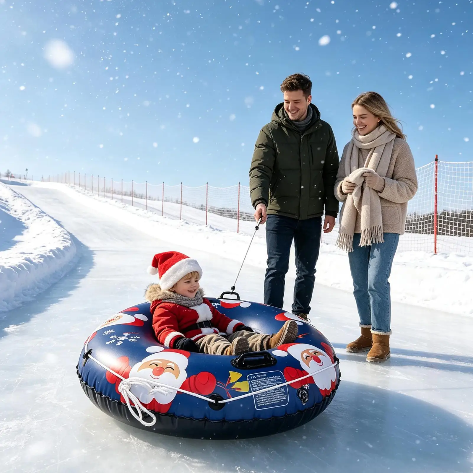 Snow Tubes For Sledding Inflatable Snowboard Sleds Handles Outdoor Winter Sledding Toy For Christmas Snowboard Beach Parks