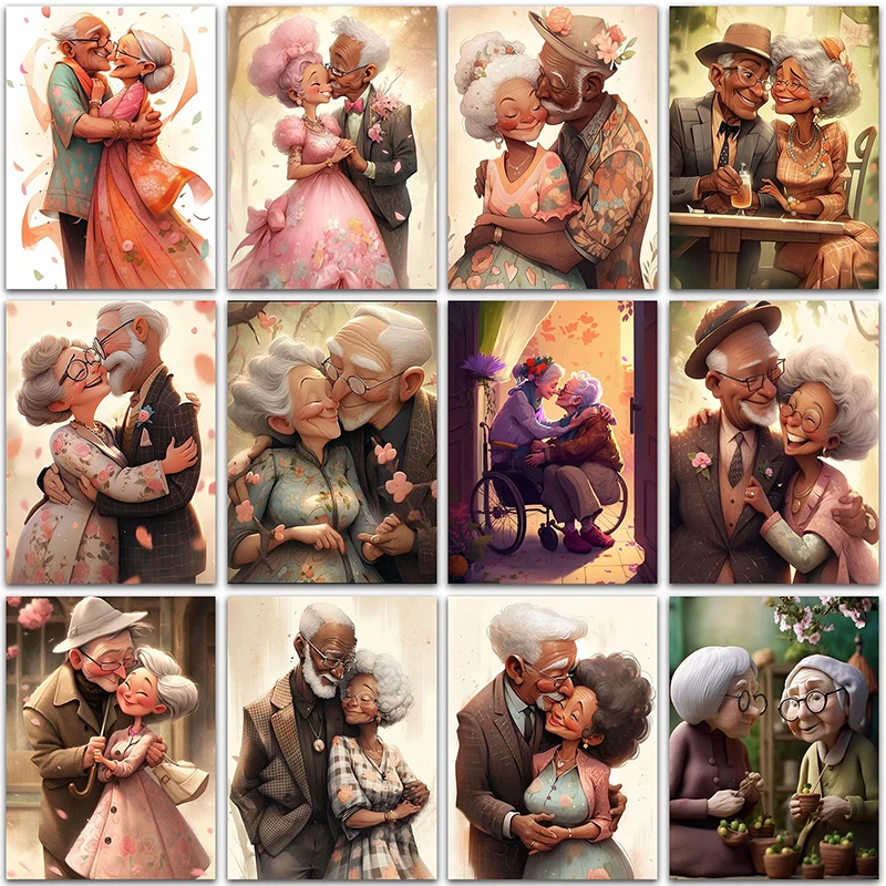 

5D DIY Diamond Painting Cartoon old couple love Art Home Decoration Full Square&Round Diamond mosaic embroidery Cross stitch