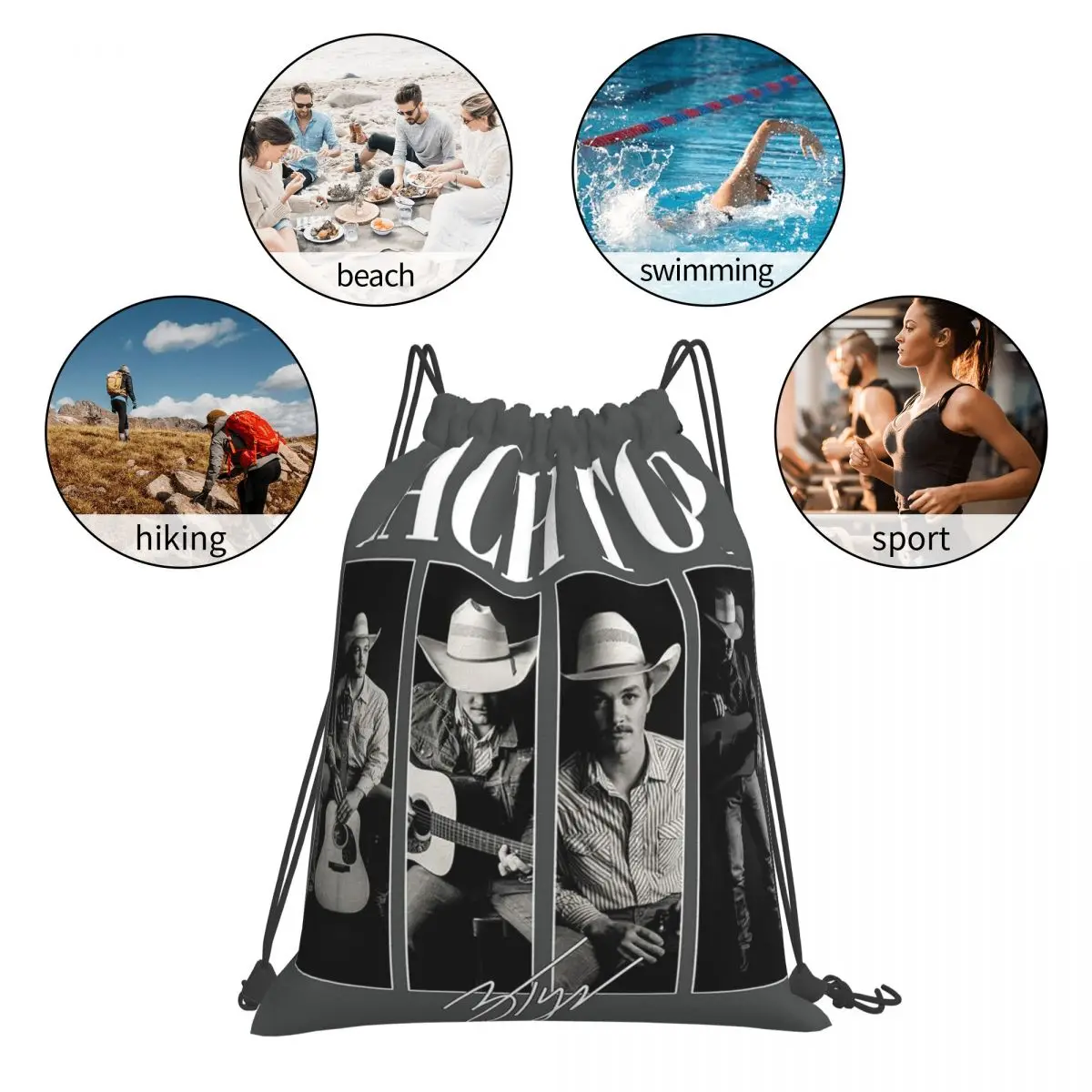 Zach Top Tour Country Music Backpacks Multi-function Portable Drawstring Bags Sports Bag Book Bags For Man Woman Students