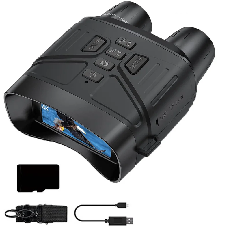 مناظير تكبير رقمية 5X، أجهزة رؤية ليلية بالأشعة تحت الحمراء بدقة 4K عالية الدقة، تلسكوب بطارية 4000 مللي أمبير في الساعة لمشاهدة الطيور والتخييم والصيد