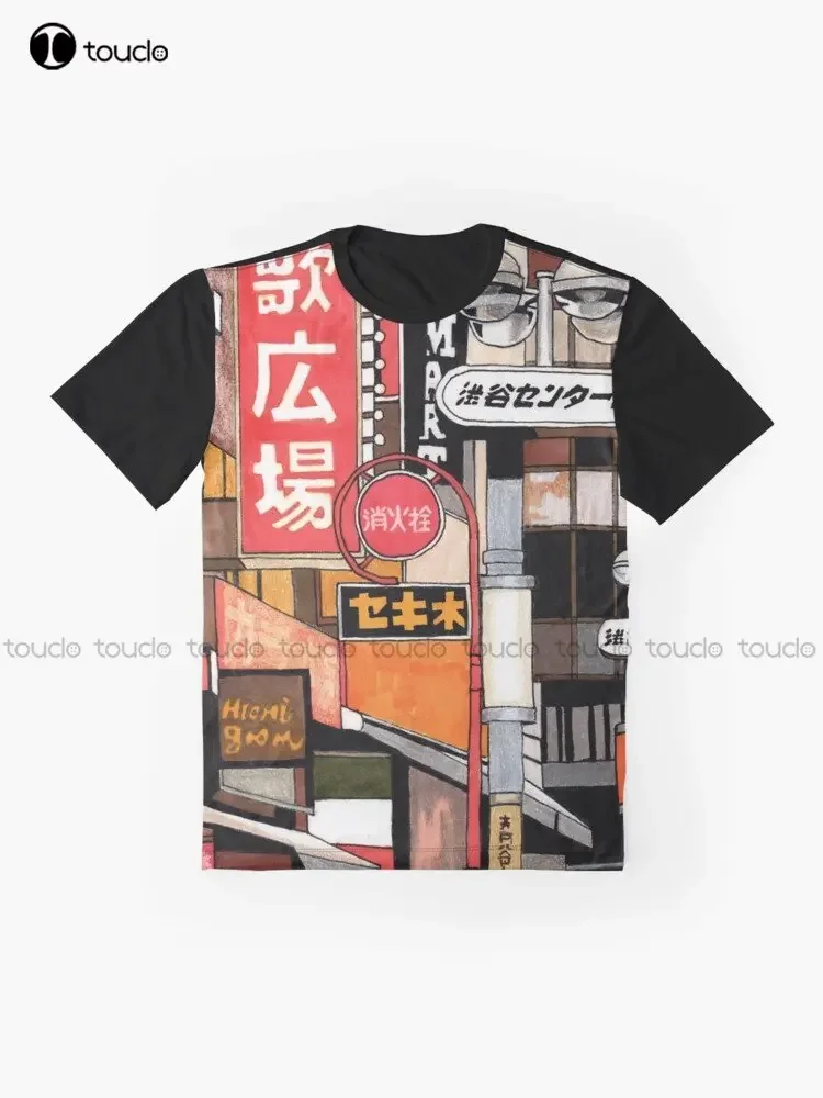 Tokyo Street Signs Graphic T-Shirt Custom Aldult Teen Unisex Digital Printing Tee Shirts Custom Gift Xxs-5Xl Streetwear