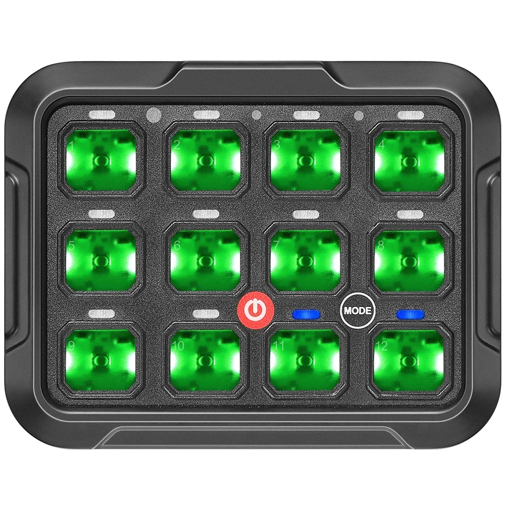 

RGB Bakclit 12 Keypad Wireless Switch Panel for Aftermarket Vehicles Wireless Controller for Car Lights System