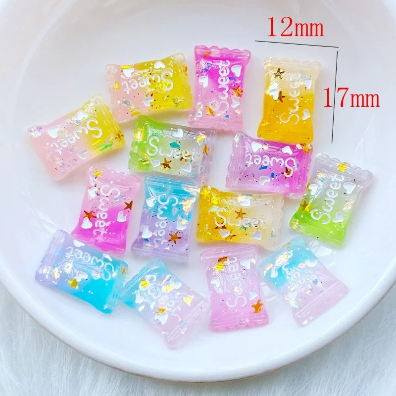 20pcs Resin Mini Colorful Painted Christmas candy Flatback DIY Scrapbook Wedding Applique Jewelry Accessories Crafts