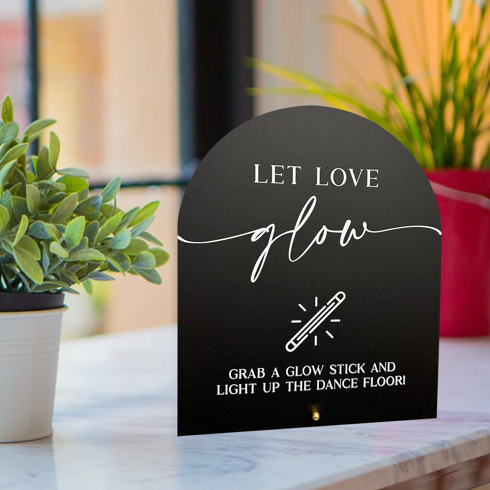 Acrylic Let love glow sign Glow stick wedding sign Dance floor glow stick sign Grab a glow stick sign