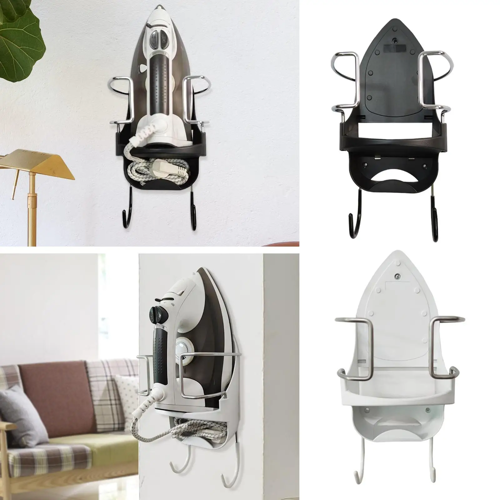 Ironing Board Holder Heat Resistant Wall Mounted Iron Hanger for Household