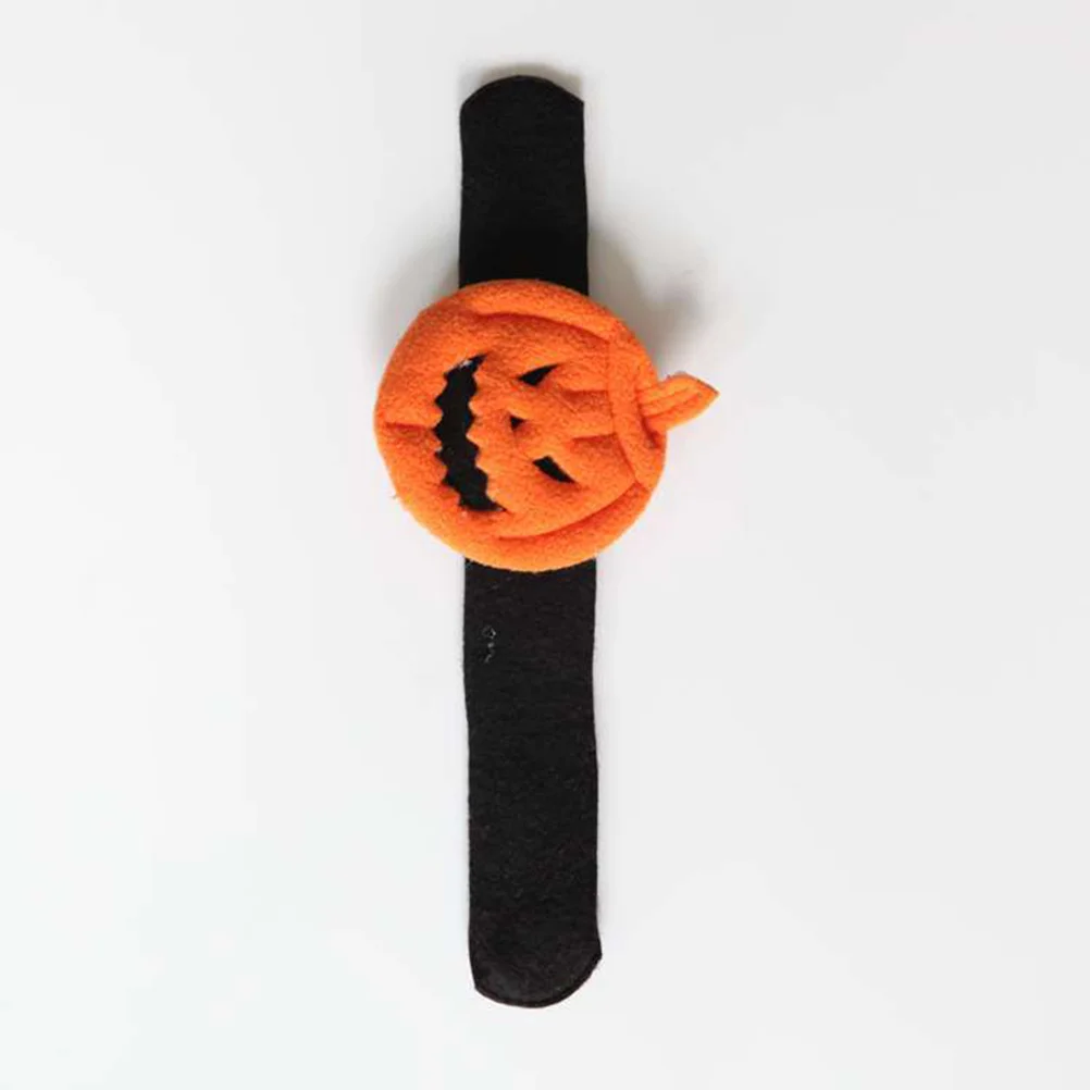 12pcs Hand Bracelet For Kids Halloween Slap Wristbands Spider Pumpkin Bat Design Trick Or Treat Party Accessory Snap Band