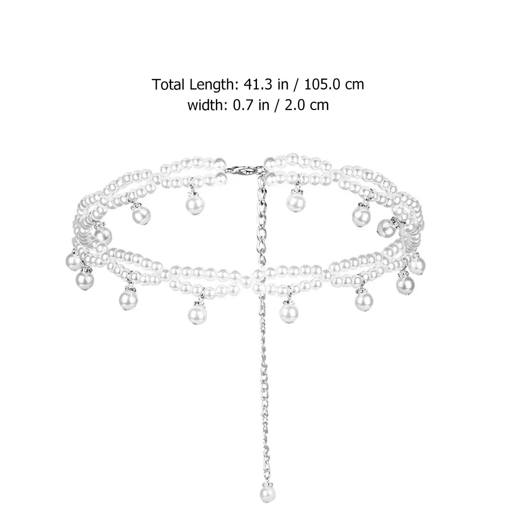 Pearl Body Chain Waist Chain for Women Fashion Dress Waist Jewelry Elegant Curve Enhancing Comfortable Everyday Party Dinner