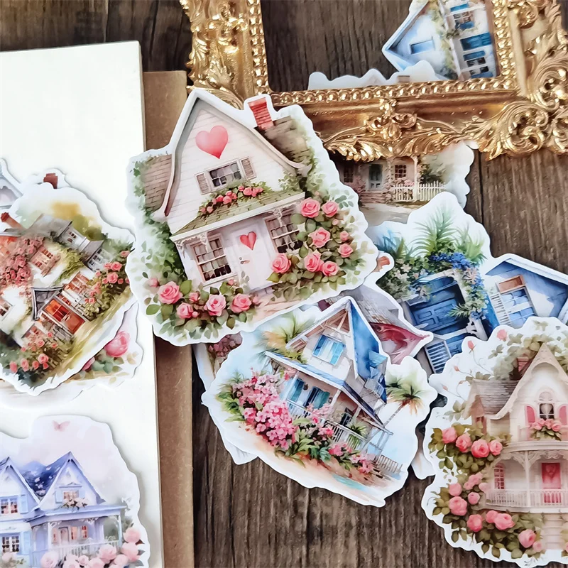 Watercolor European countryside garden villa Hand Account Stickers Decorative Sticker /DIY Craft Photo Albums Kawaii