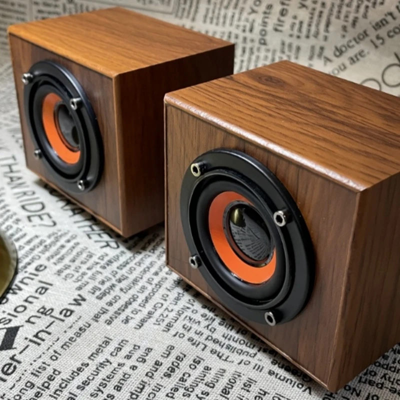 Wooden Vintage PC Computer Speakers PC Sound Box HIFI Stereo USB Wired Caixa De Som For Desktop Computer PC Laptops