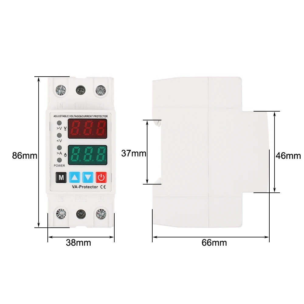 Din Rail 230V Adjustable Over Voltage and Under Voltage Protective Device Protector Relay ZS3-VA