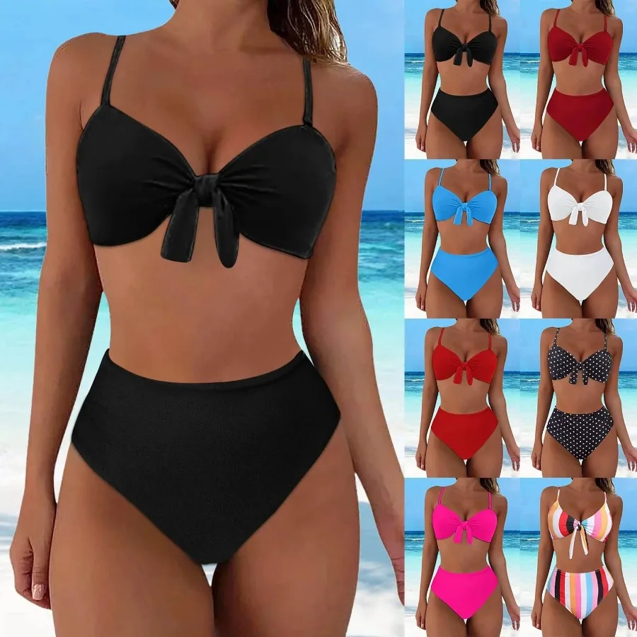 HOT  exclusively provides European and American women with split high-rise swimsuits and bow bikinis for - sales