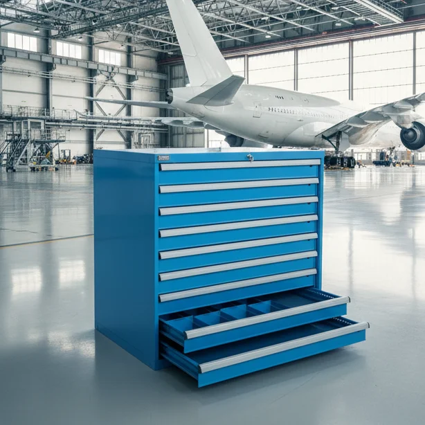 9 Drawer Tool Cabinets Heavy Duty Workshop Modular Storage System Industrial Drawer Cabinet With Aerospace Repair Facilities