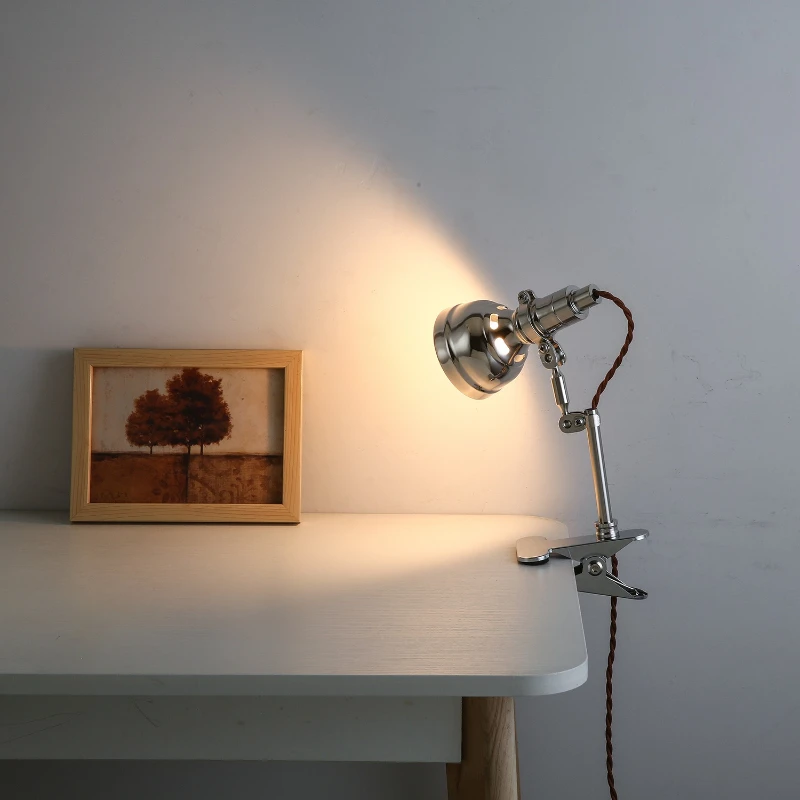 Aluminium Rocker Arm Desk Lamp Office Study Table Lamps American Retro Style Lighting Light Metal Telescoping Portable Lights