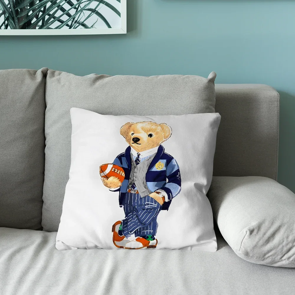 cartoon Cool P-Polo B-BearS Pillow Case Pillow Case Soft Cushion Cases for Farmhouse Sofa Decor Home Decorations and Bedding  S