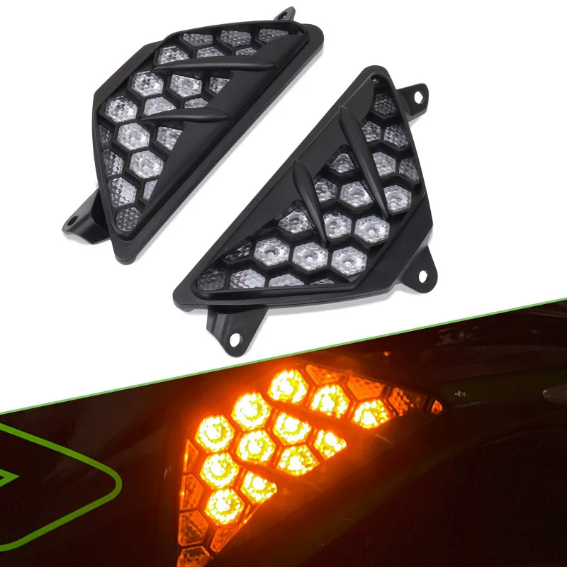 Przedni kierunkowskaz LED motocykla światło migające pasuje do NINJA 500 dla NINJA500 2024 2025