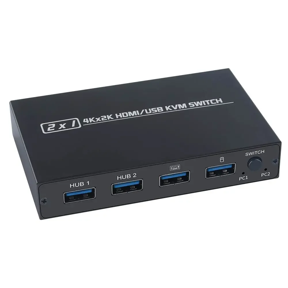 Imagem -03 - Divisor Compatível com Hdmi 4k Switch Kvm Usb 2.0 em Switcher para Caixa de tv Monitor Compartilhado Teclado e Mouse e Impressora Am-kvm201cl