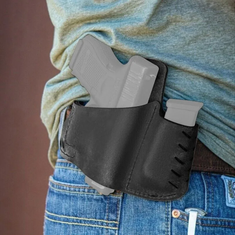 

FANDAO Comfort Carry Leather Holster & Mag Pouch Combo 1911 Cowhide Portable Tactical Gun Holster Fits Glock 17 19 22 23 32 33