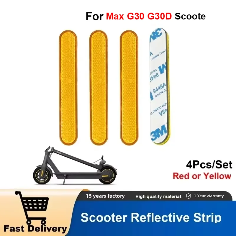 

4Pcs Highlight Reflective Strip Warning Night Safety Parts For Max G30 G30D Electric Scooter Reflector Sticker Decoration