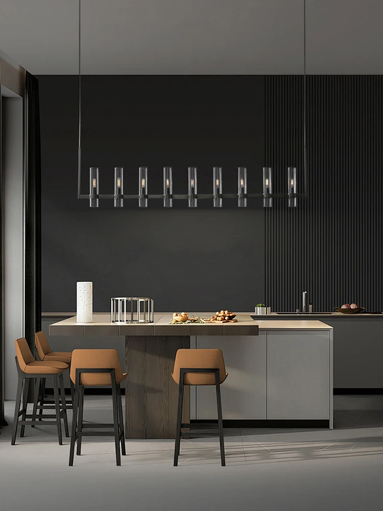 خمر الأمريكية الأسود سلسلة LED مصابيح معلقة 2025 أضواء الثريا بريق تعليق الإنارة امبين لغرفة الطعام